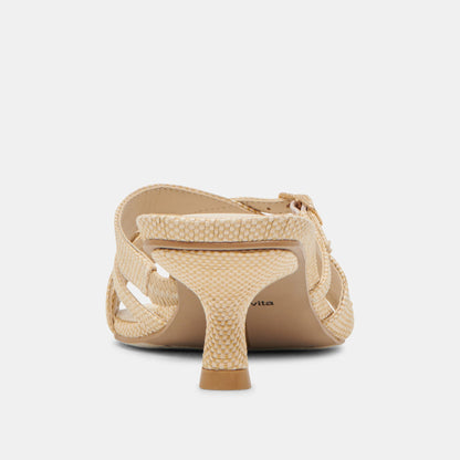 BRYANT HEELS NATURAL WOVEN RAFFIA | Dolce Vita