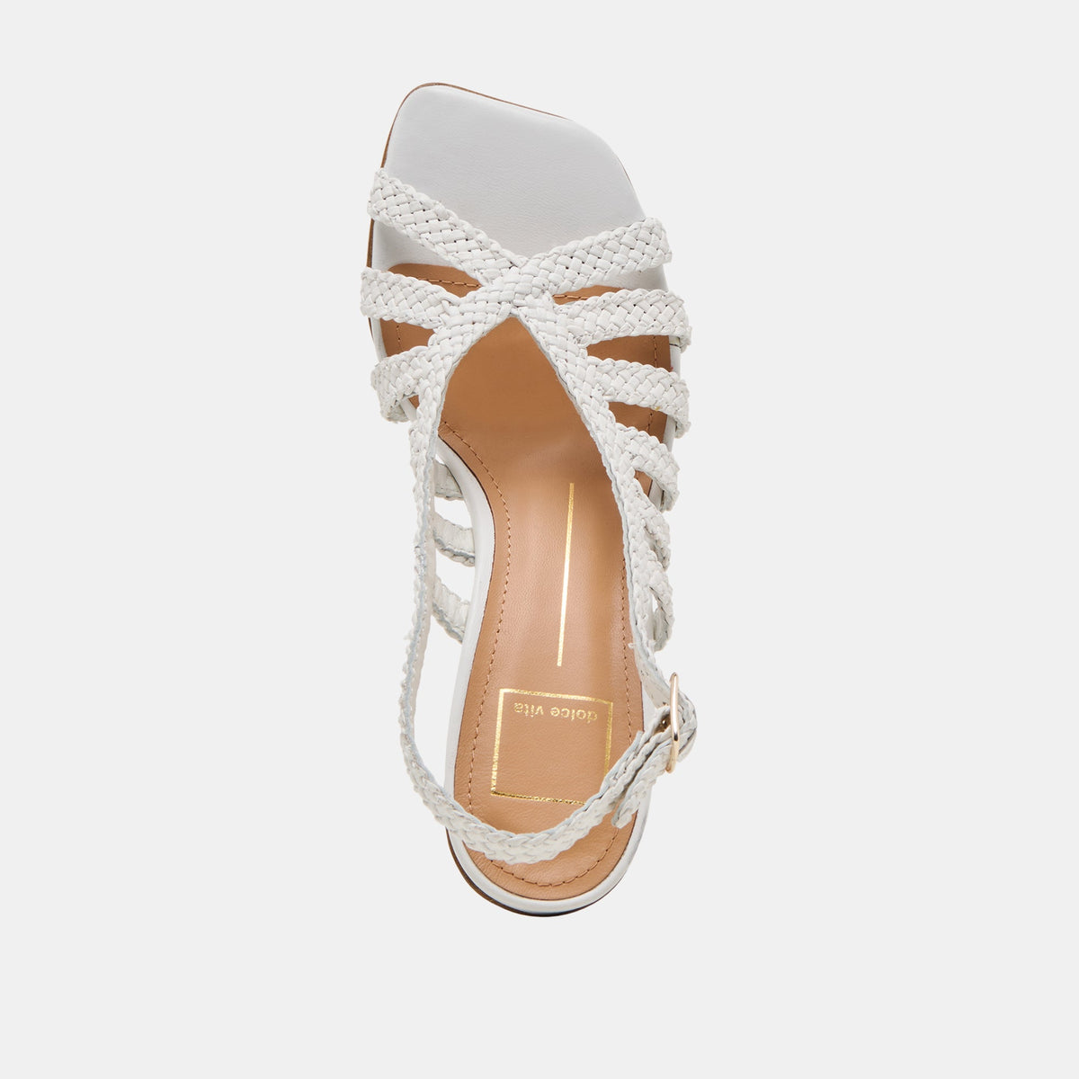 SICILY HEELS WHITE WOVEN LEATHER | Dolce Vita