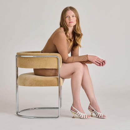 SICILY HEELS WHITE WOVEN LEATHER | Dolce Vita
