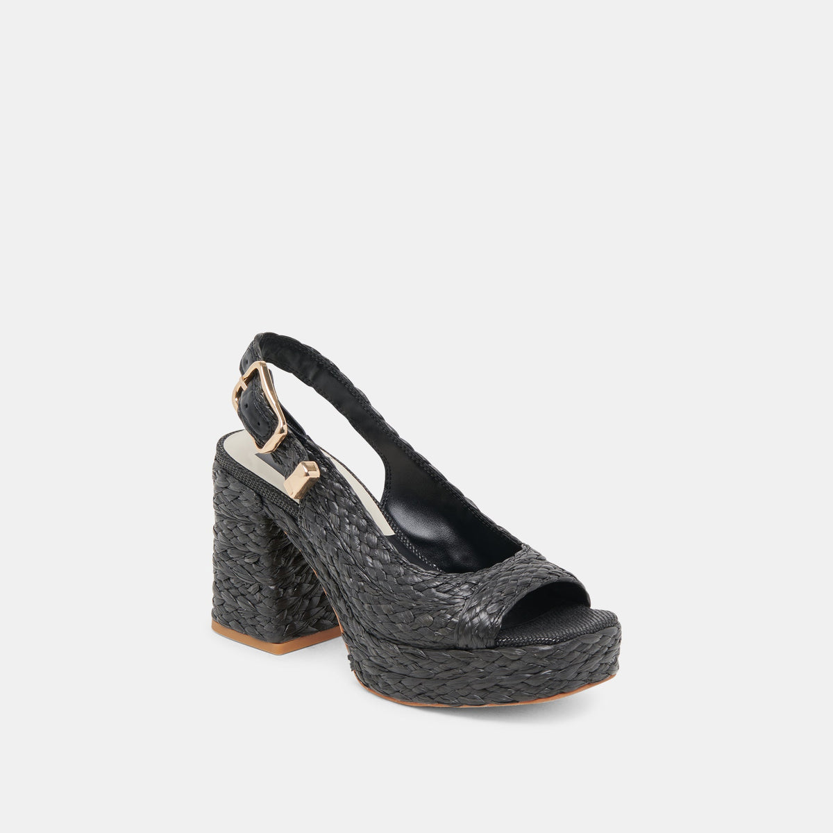 FLORES HEELS ONYX RAFFIA | Dolce Vita