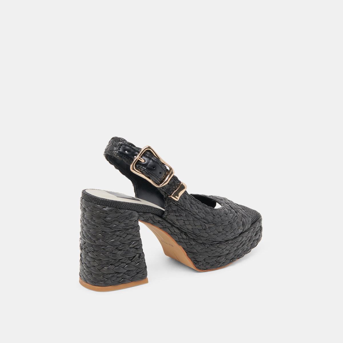FLORES HEELS ONYX RAFFIA | Dolce Vita