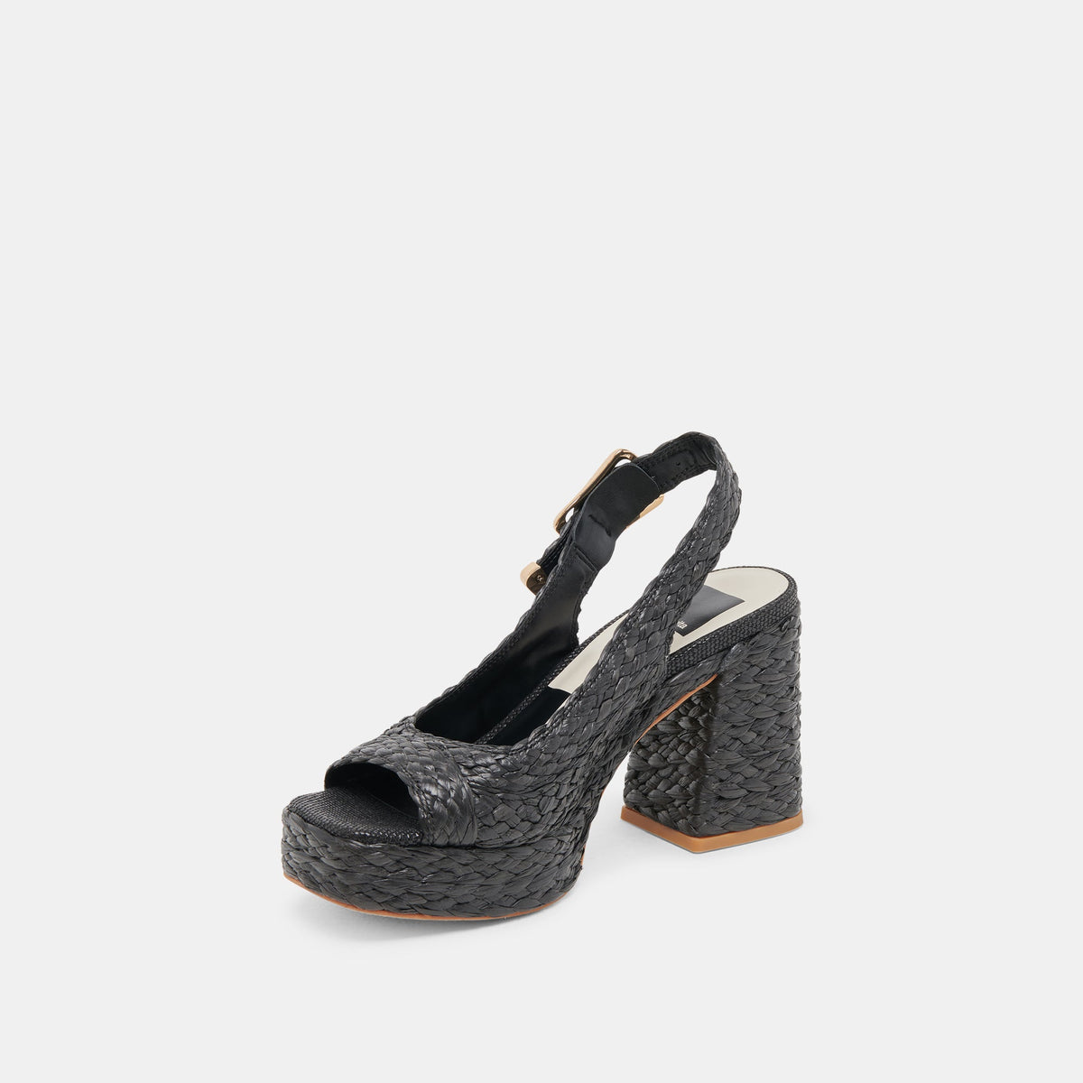 FLORES HEELS ONYX RAFFIA | Dolce Vita