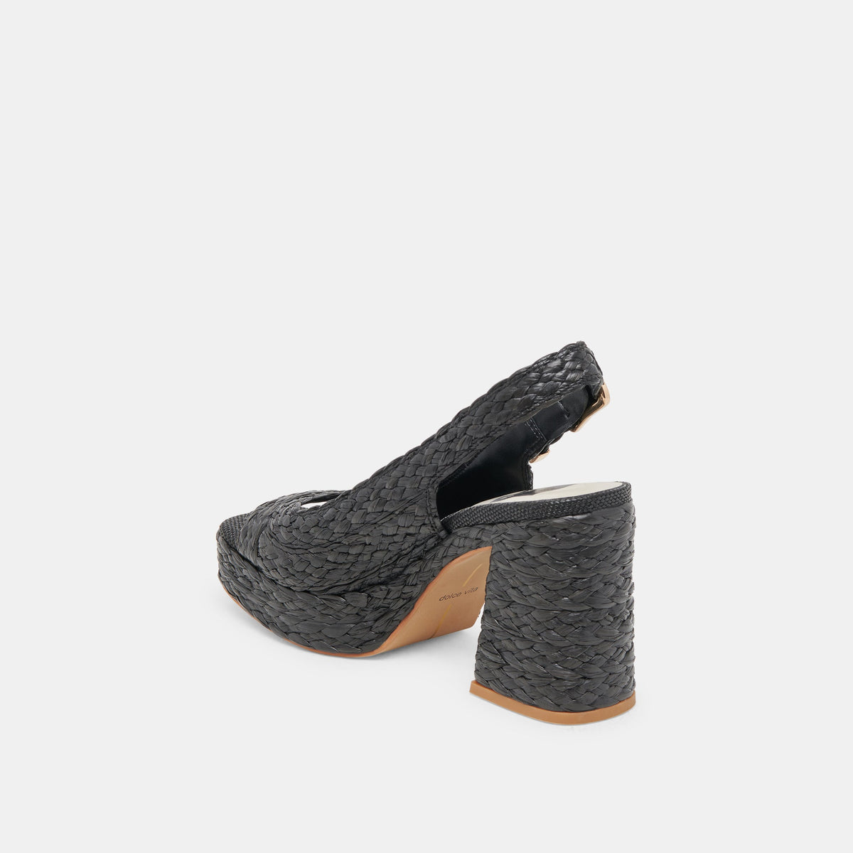 FLORES HEELS ONYX RAFFIA | Dolce Vita