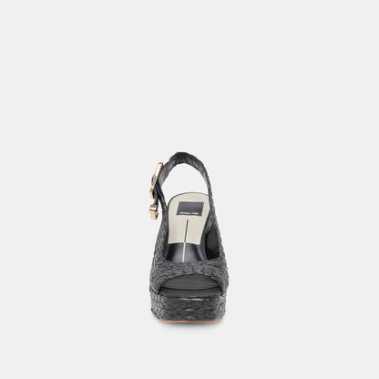 FLORES HEELS ONYX RAFFIA | Dolce Vita