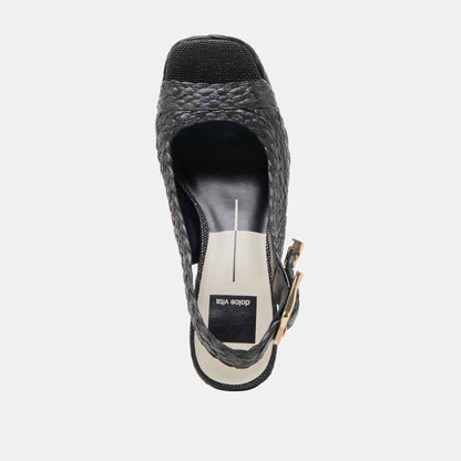 FLORES HEELS ONYX RAFFIA | Dolce Vita