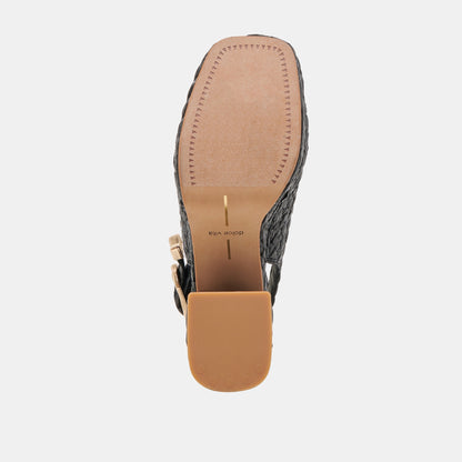 FLORES HEELS ONYX RAFFIA | Dolce Vita