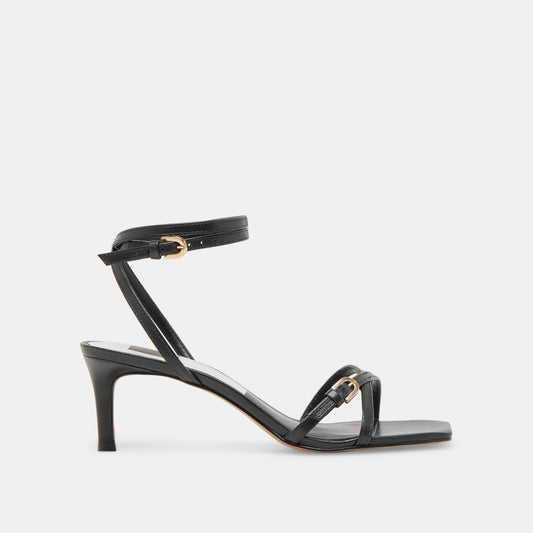 BAMBY HEELS BLACK LEATHER | Dolce Vita