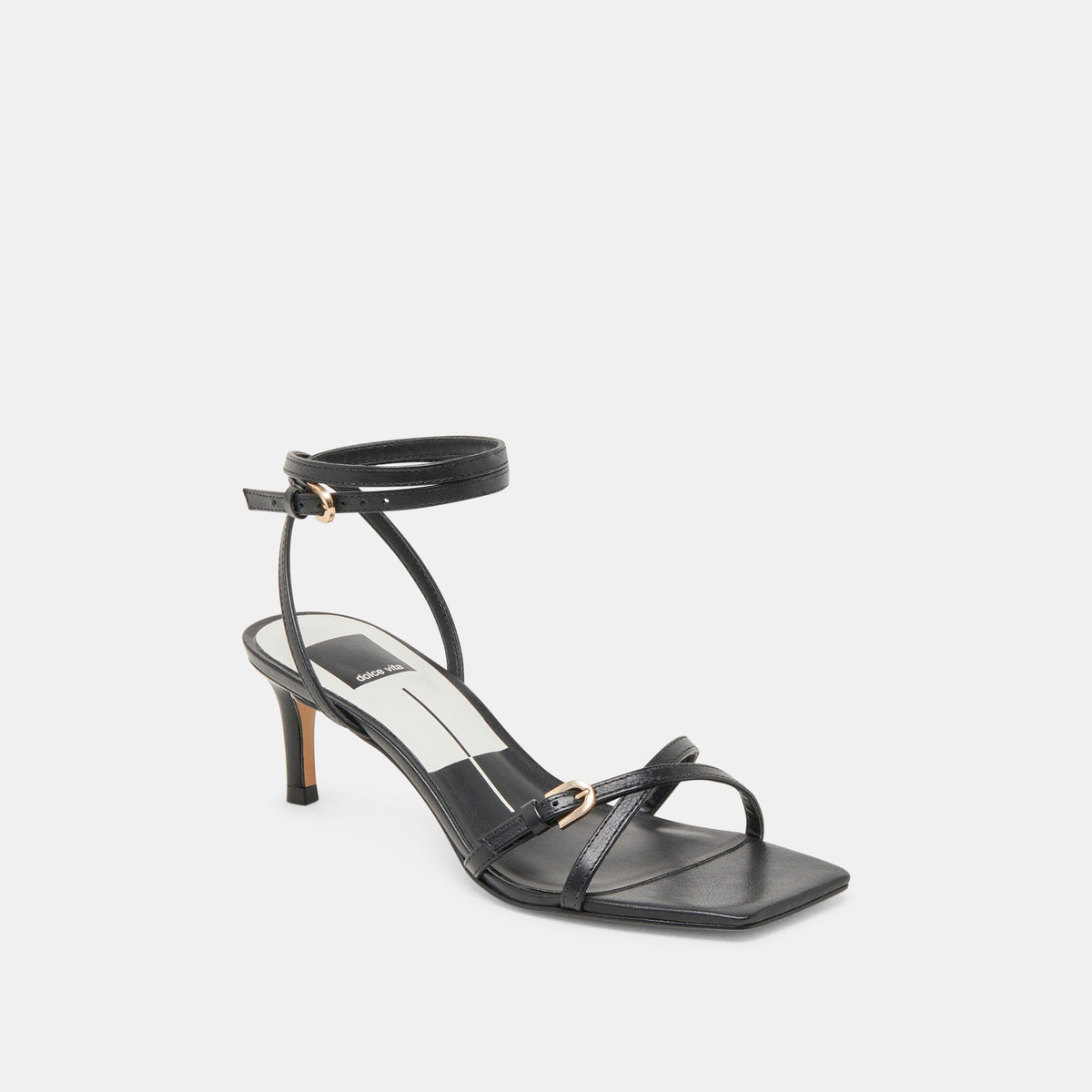 BAMBY HEELS BLACK LEATHER | Dolce Vita