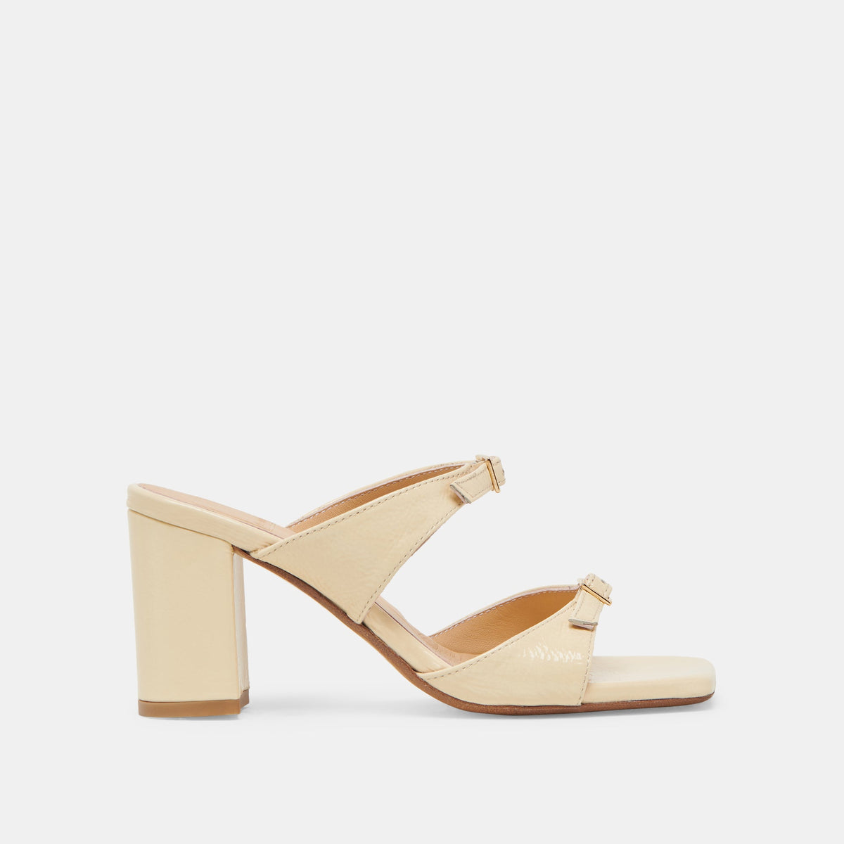 SHANE HEELS LIGHT YELLOW CRINKLE PATENT | Dolce Vita