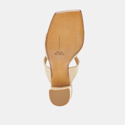 SHANE HEELS LIGHT YELLOW CRINKLE PATENT | Dolce Vita