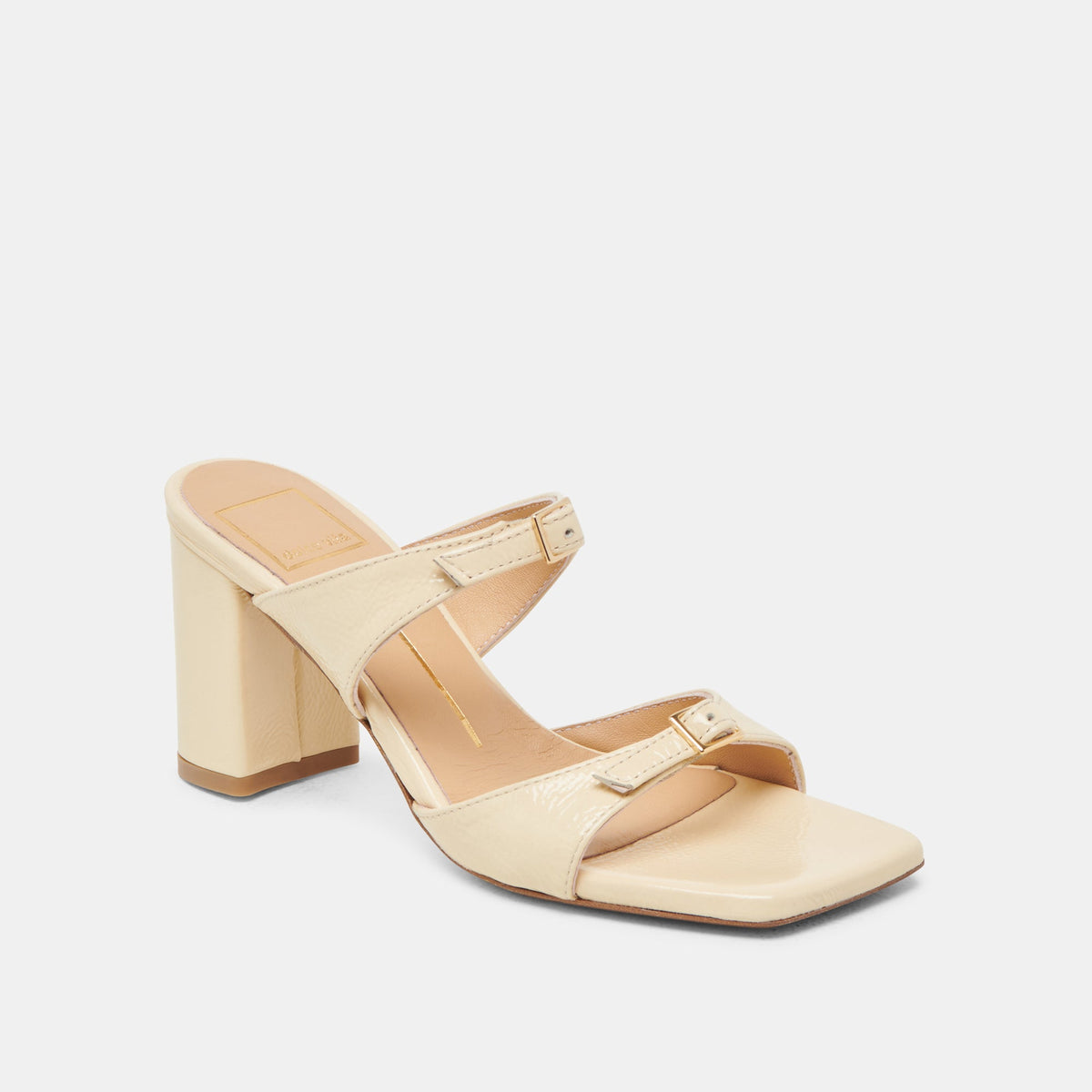 SHANE HEELS LIGHT YELLOW CRINKLE PATENT | Dolce Vita