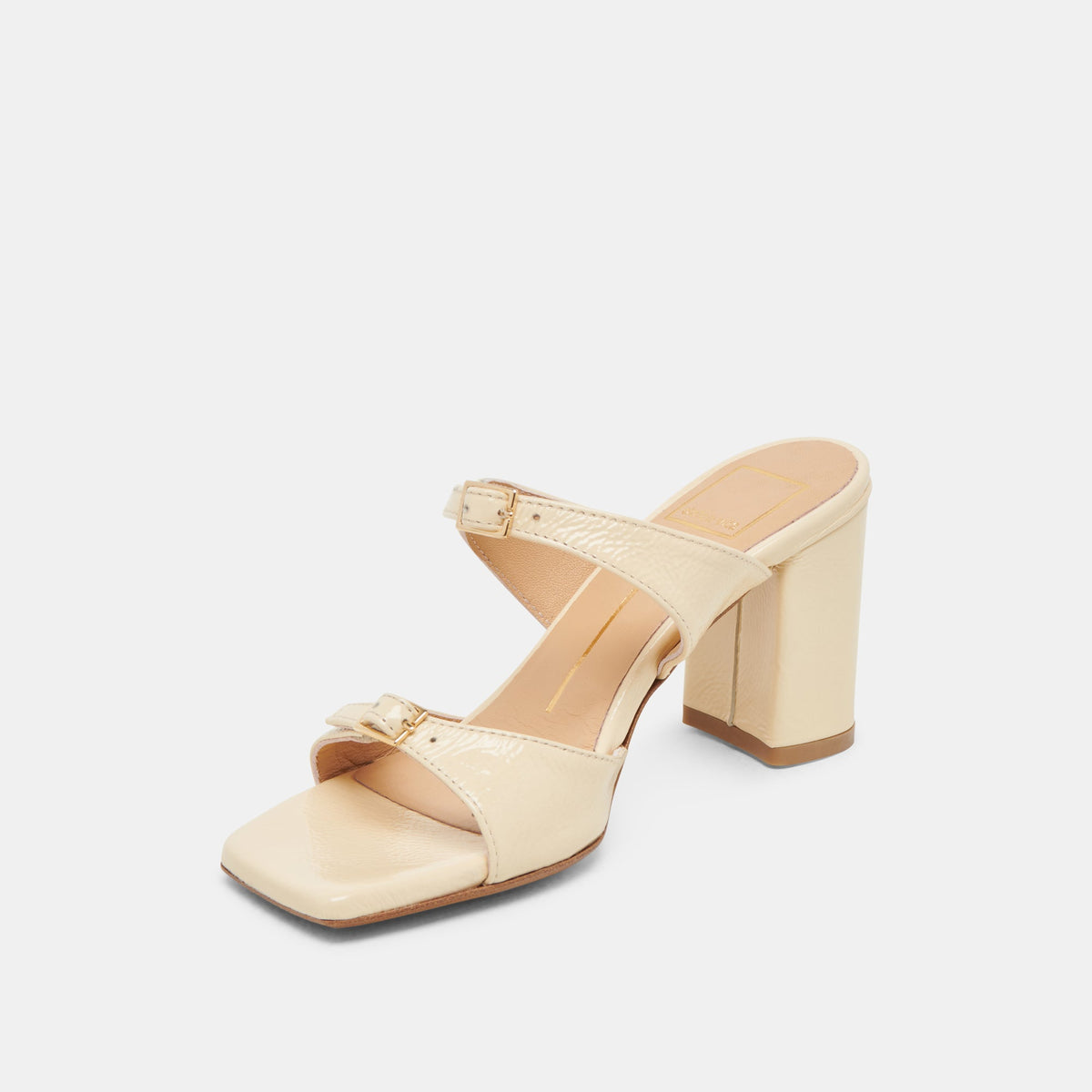 SHANE HEELS LIGHT YELLOW CRINKLE PATENT | Dolce Vita