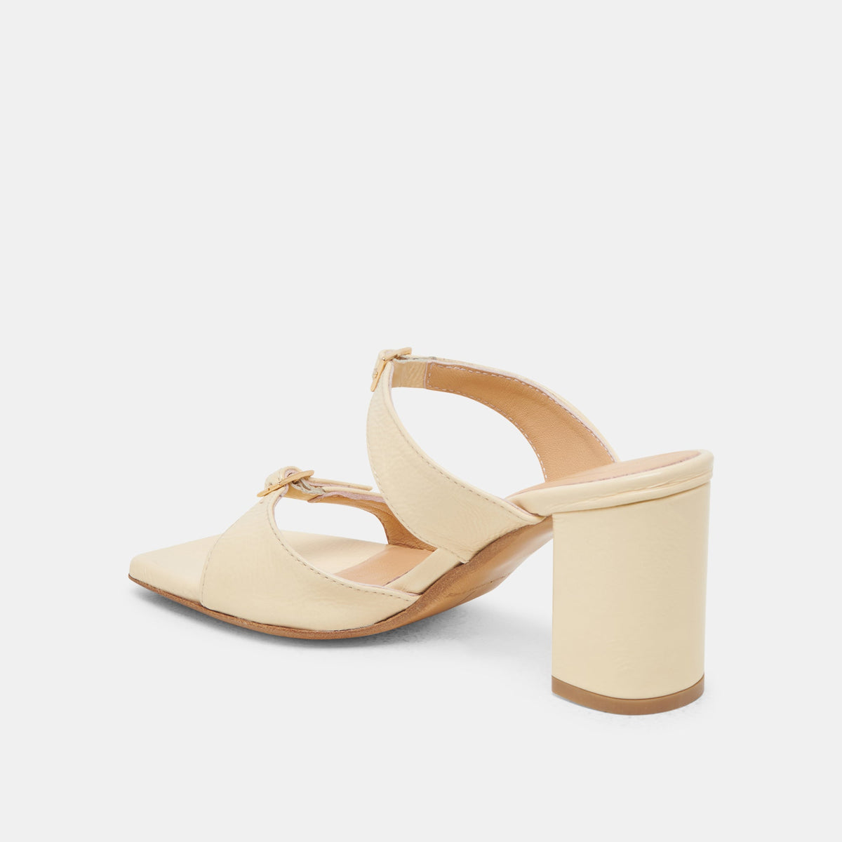 SHANE HEELS LIGHT YELLOW CRINKLE PATENT | Dolce Vita