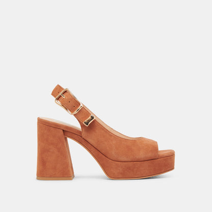 FLORES HEELS CARAMEL SUEDE | Dolce Vita