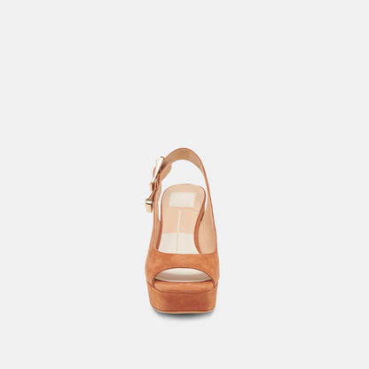FLORES HEELS CARAMEL SUEDE | Dolce Vita