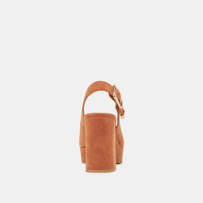FLORES HEELS CARAMEL SUEDE | Dolce Vita