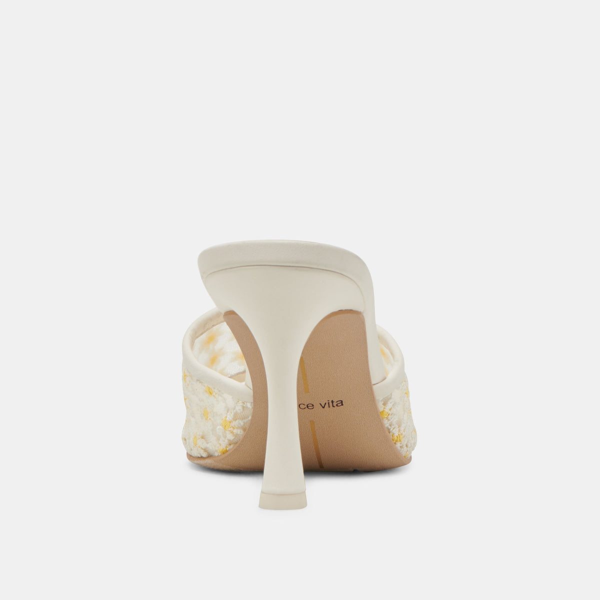 LAVENA FLORAL HEELS WHITE YELLOW FLORAL MESH | Dolce Vita