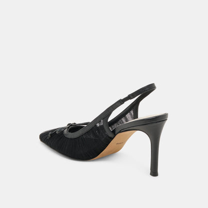 Yela Black Tulle Heels | Dolce Vita