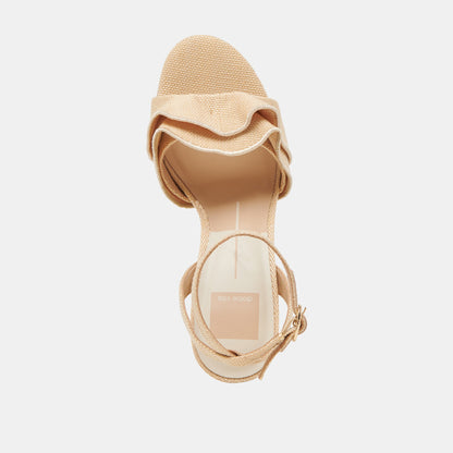 LUNETE HEELS LT NATURAL WOVEN RAFFIA | Dolce Vita