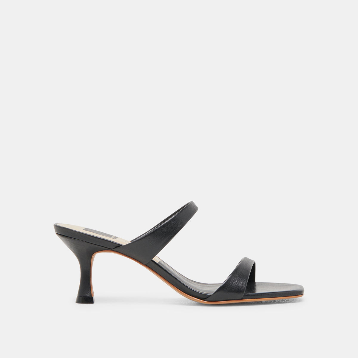 Genora Wide Black Leather Heels | Dolce Vita