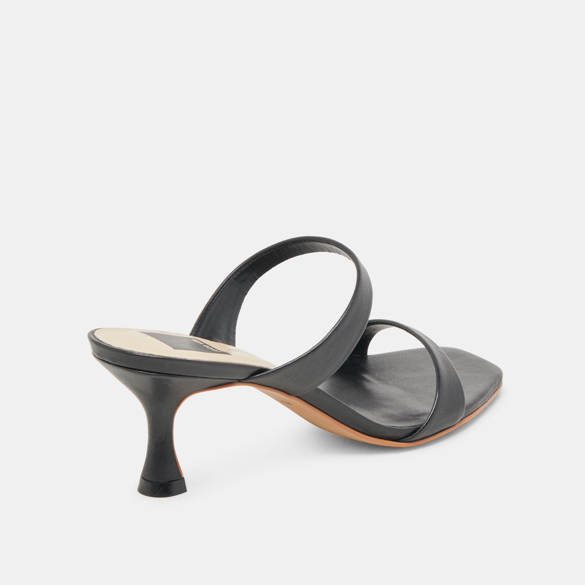 Genora Wide Black Leather Heels | Dolce Vita