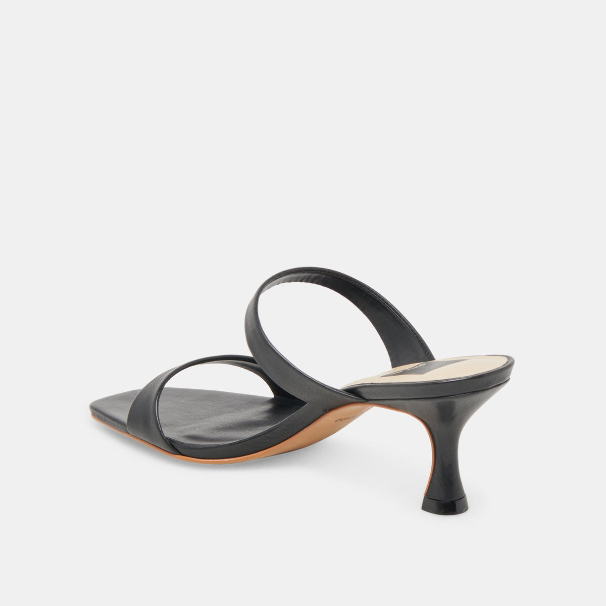 Genora Wide Black Leather Heels | Dolce Vita