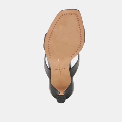 Genora Wide Black Leather Heels | Dolce Vita