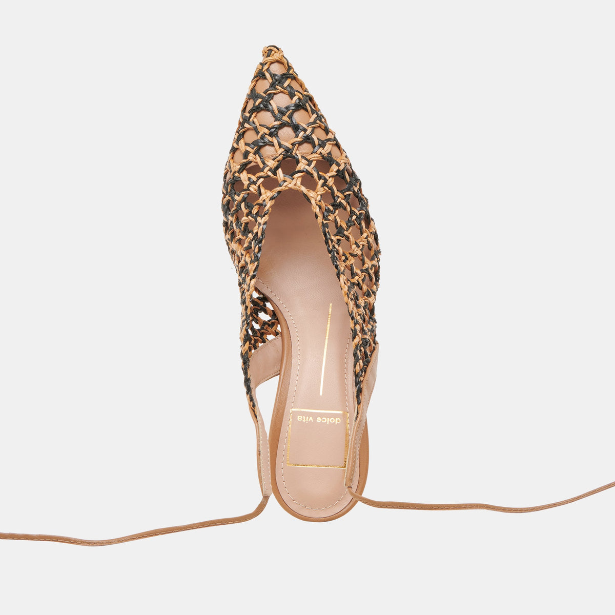 GESICA HEELS BLACK NATURAL WOVEN | Dolce Vita