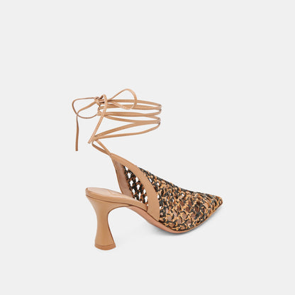 GESICA HEELS BLACK NATURAL WOVEN | Dolce Vita