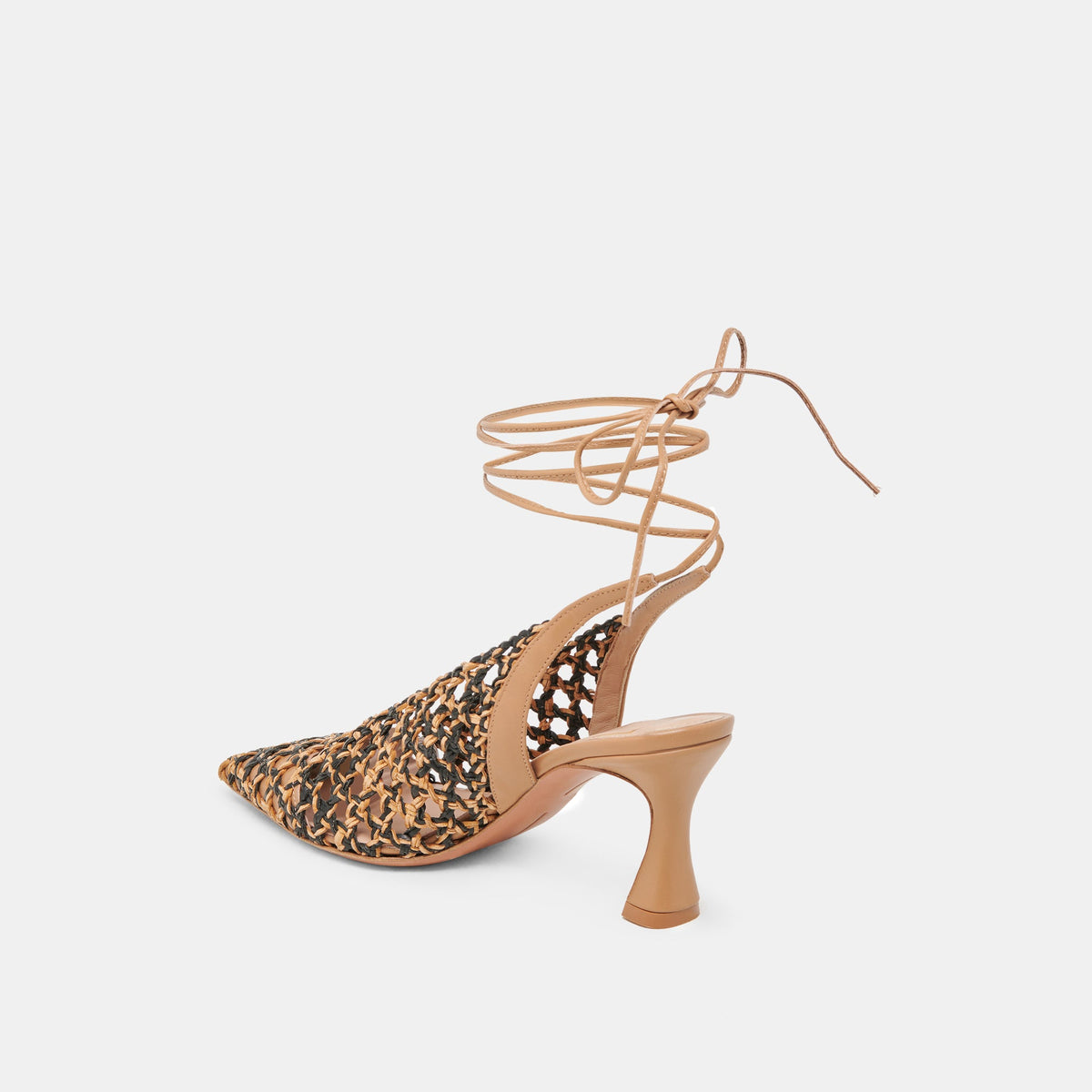 GESICA HEELS BLACK NATURAL WOVEN | Dolce Vita