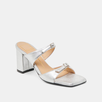 SHANE HEELS SILVER METALLIC LEATHER | Dolce Vita