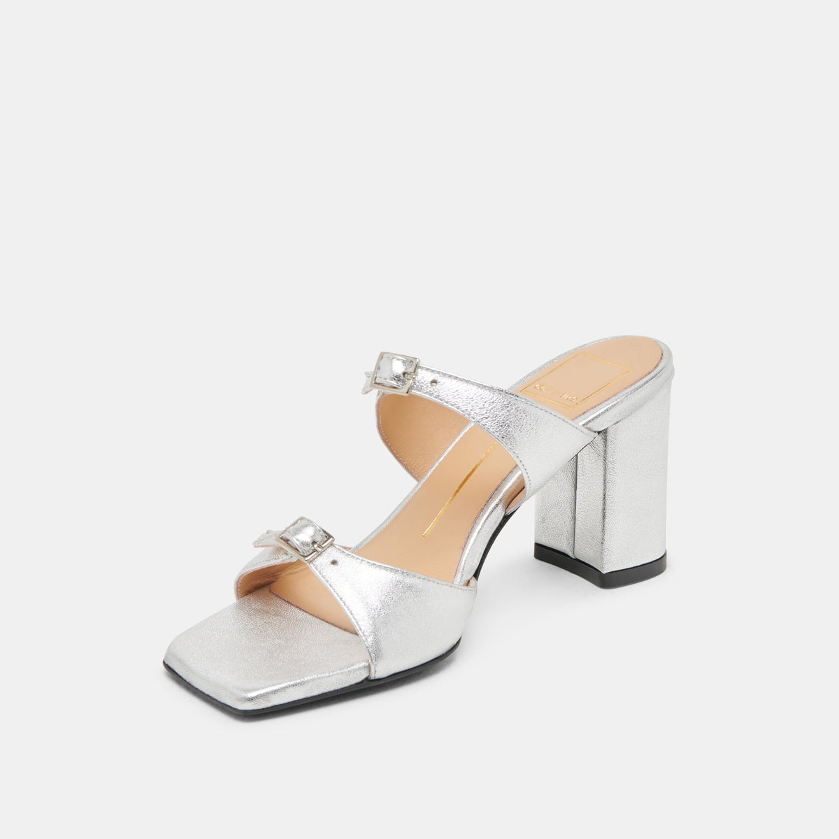 SHANE HEELS SILVER METALLIC LEATHER | Dolce Vita