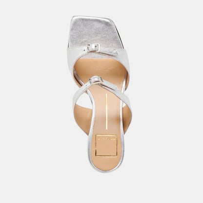 SHANE HEELS SILVER METALLIC LEATHER | Dolce Vita