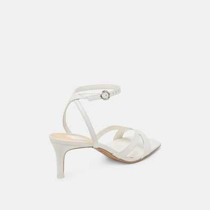 BECKI WIDE HEELS TRUE WHITE LEATHER | Dolce Vita