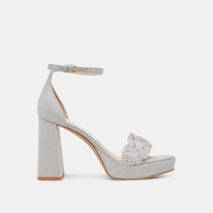 PELTIN HEELS GREY WOVEN RAFFIA | Dolce Vita