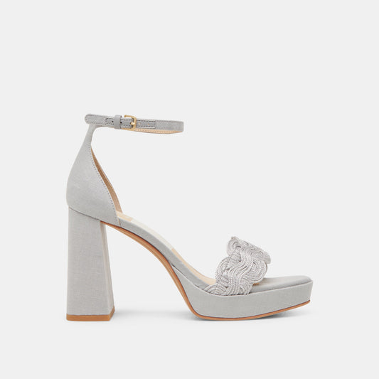 PELTIN HEELS GREY WOVEN RAFFIA | Dolce Vita