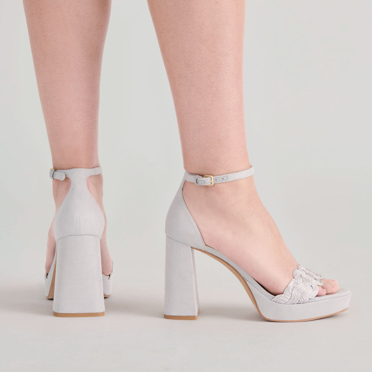 PELTIN HEELS GREY WOVEN RAFFIA | Dolce Vita