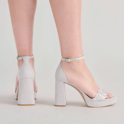PELTIN HEELS GREY WOVEN RAFFIA | Dolce Vita