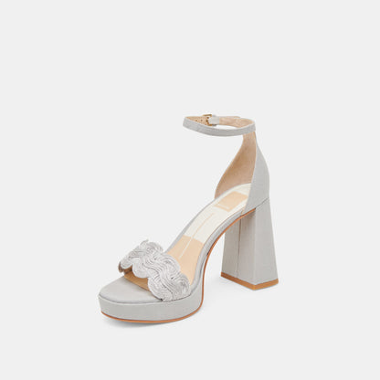 PELTIN HEELS GREY WOVEN RAFFIA | Dolce Vita