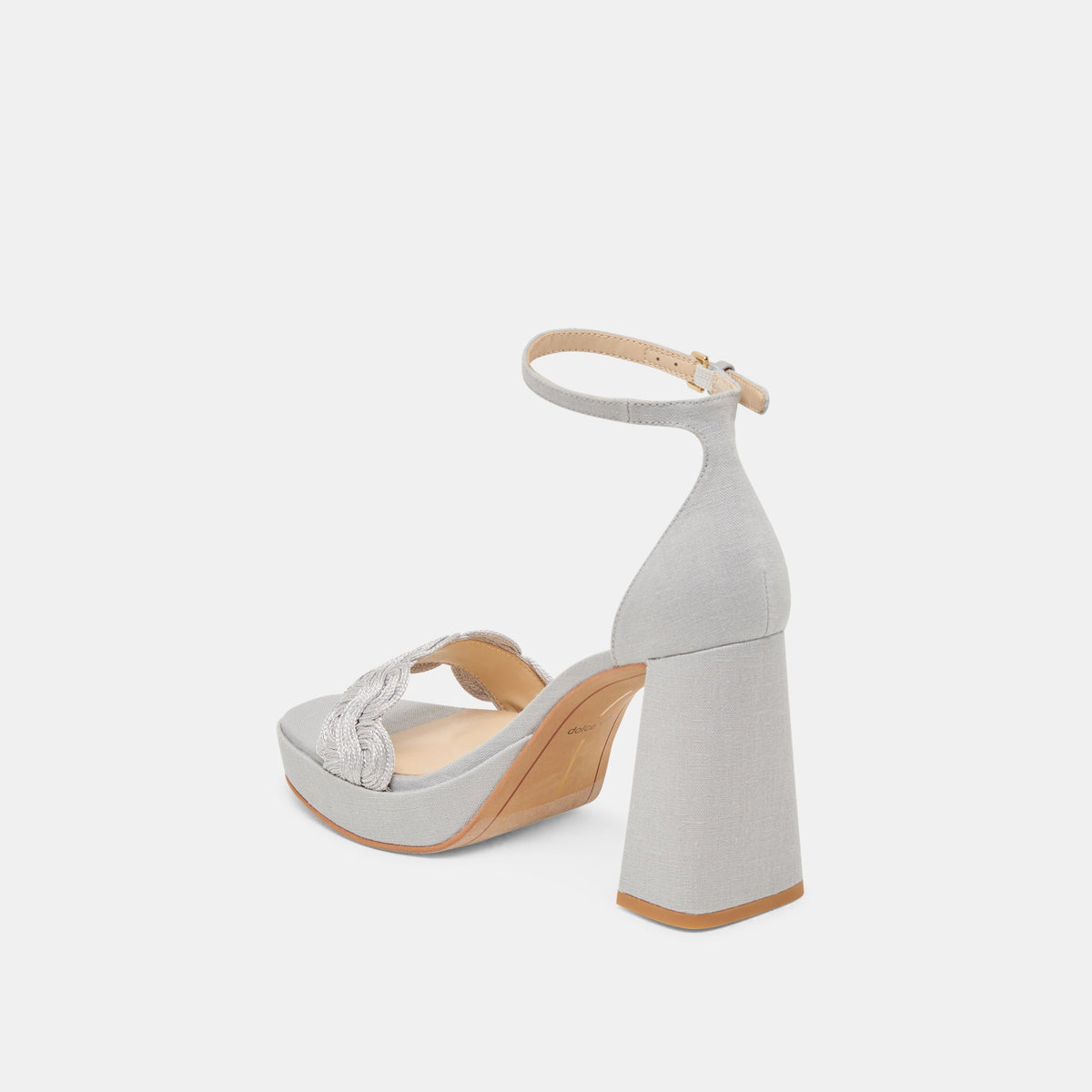 PELTIN HEELS GREY WOVEN RAFFIA | Dolce Vita