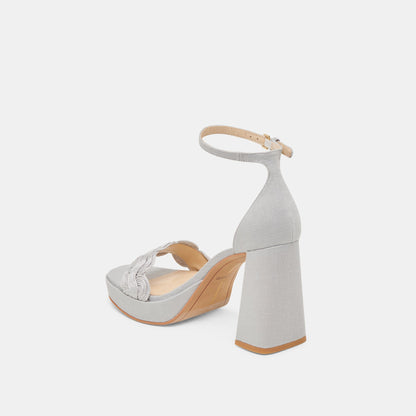 PELTIN HEELS GREY WOVEN RAFFIA | Dolce Vita