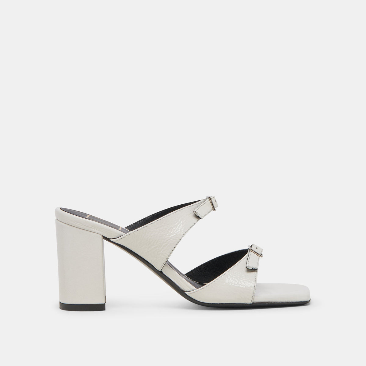 SHANE HEELS OFF WHITE CRINKLE PATENT | Dolce Vita