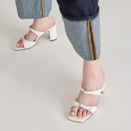 SHANE HEELS OFF WHITE CRINKLE PATENT | Dolce Vita