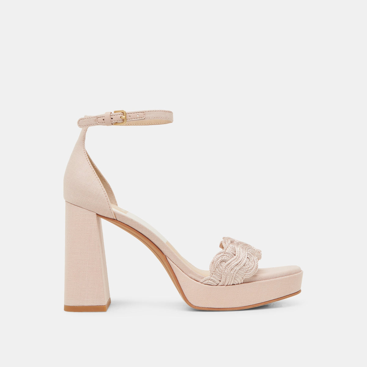 PELTIN HEELS LIGHT PINK WOVEN RAFFIA | Dolce Vita