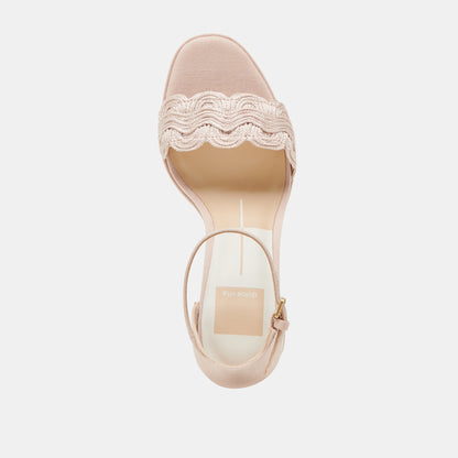 PELTIN HEELS LIGHT PINK WOVEN RAFFIA | Dolce Vita
