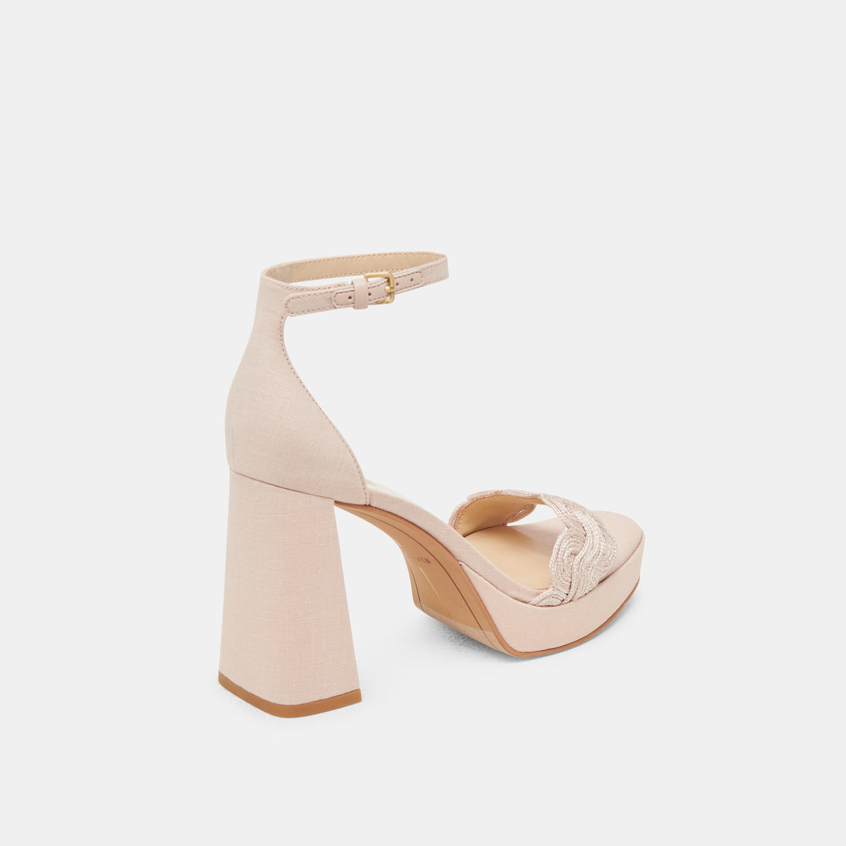 PELTIN HEELS LIGHT PINK WOVEN RAFFIA | Dolce Vita
