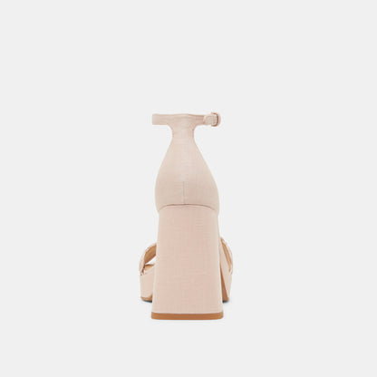 PELTIN HEELS LIGHT PINK WOVEN RAFFIA | Dolce Vita
