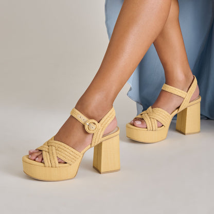Bety Lt Natural Raffia Heels | Dolce Vita