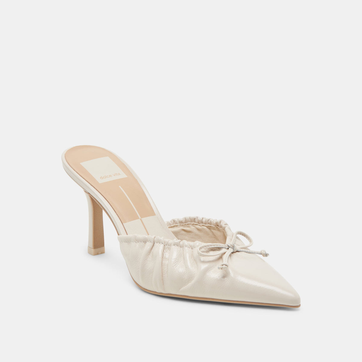 KAIRI HEELS IVORY CRINKLE PATENT | Dolce Vita
