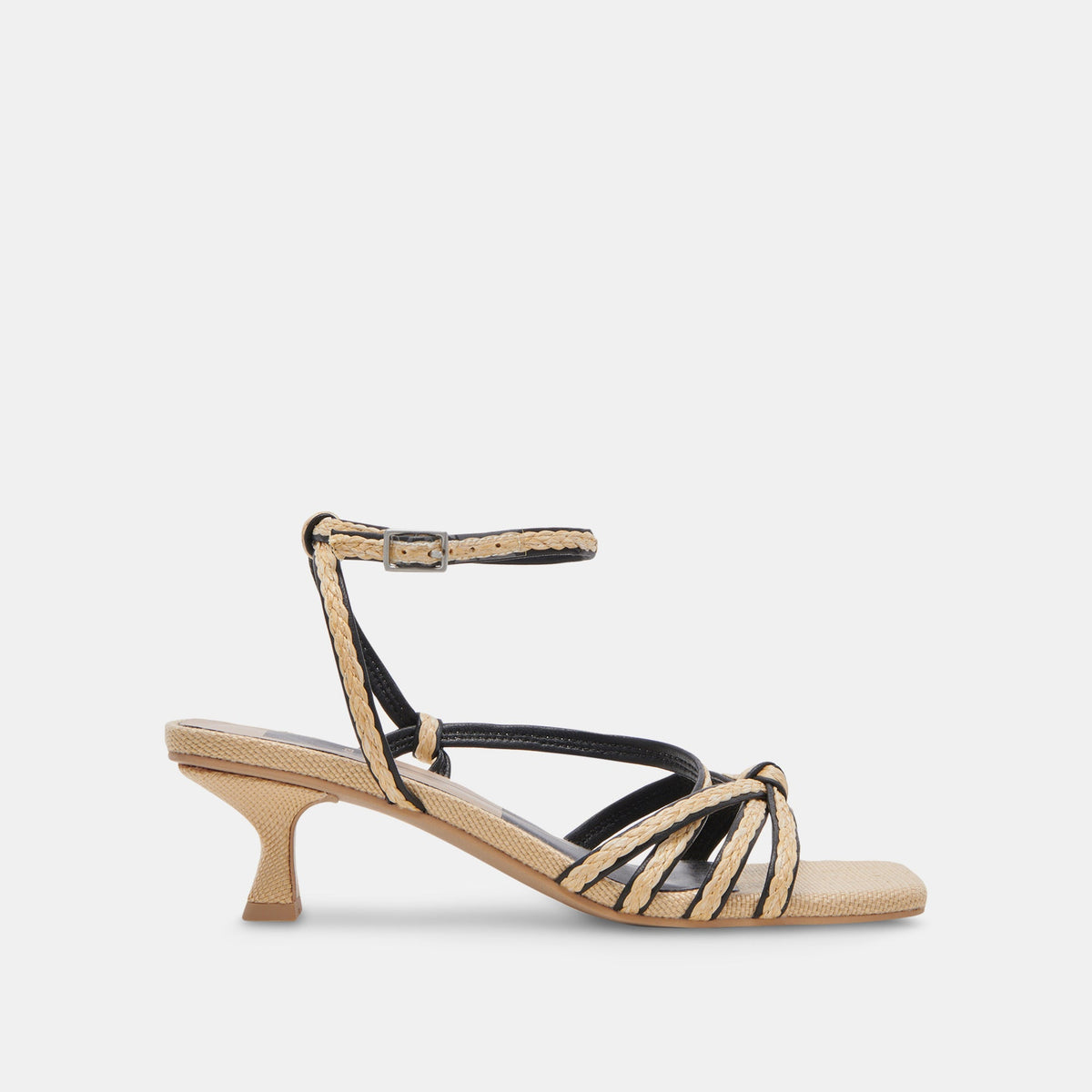 BEV BRAID WIDE HEELS BLACK NATURAL JUTE | Dolce Vita